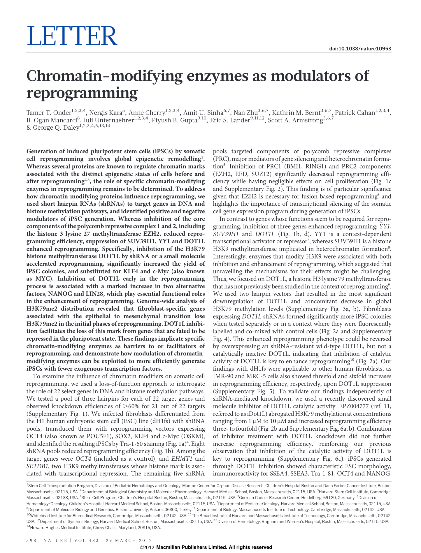 Chromatin-modifying enzymes as modulators of reprogramming